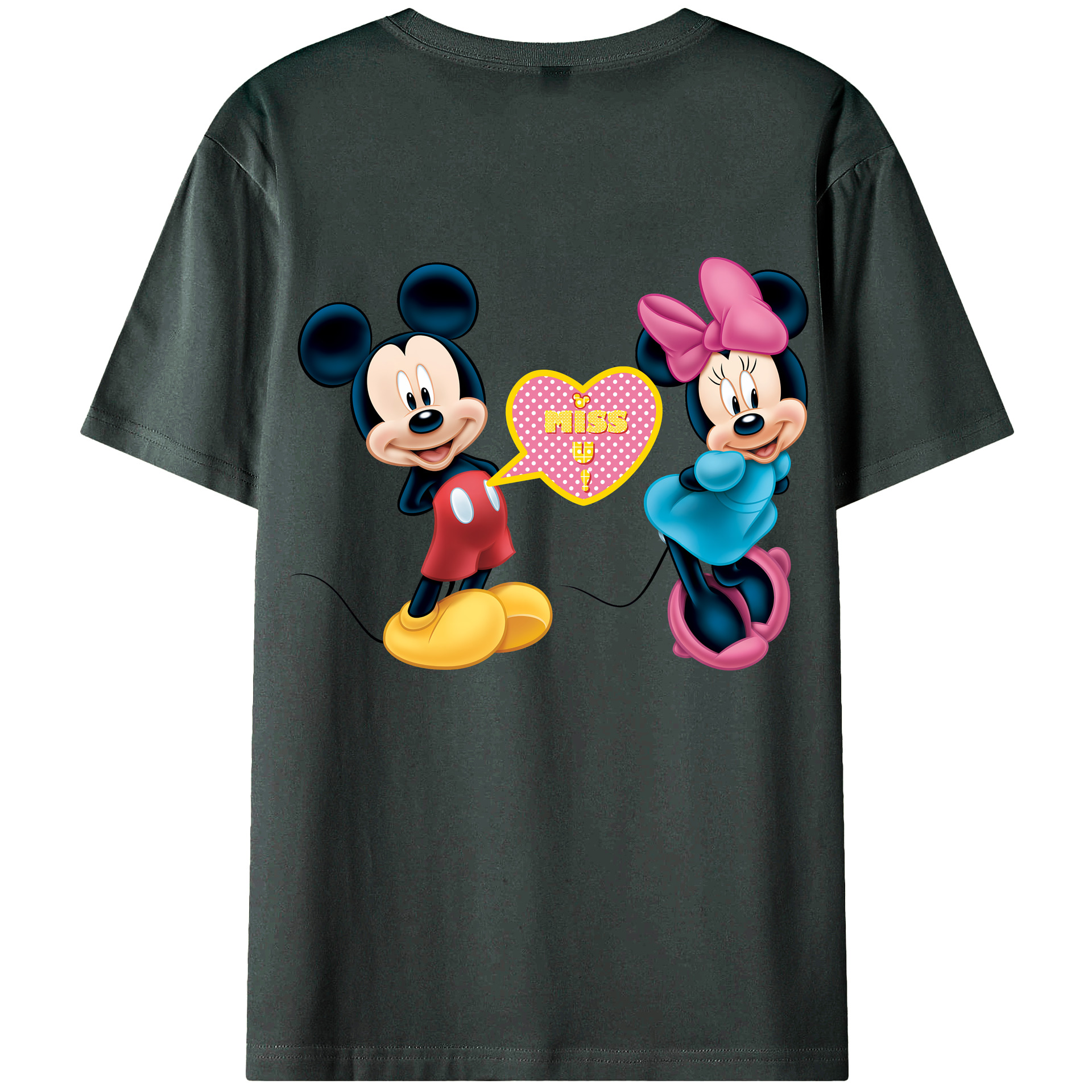 （画像用） ミッキーマウス Mickey Mouse 綿100％ メンズ半袖Tシャツ（バックプリント） 通気性